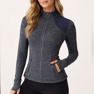 Lululemon Forme Jacket Zip-up Slub Denim Sz 6